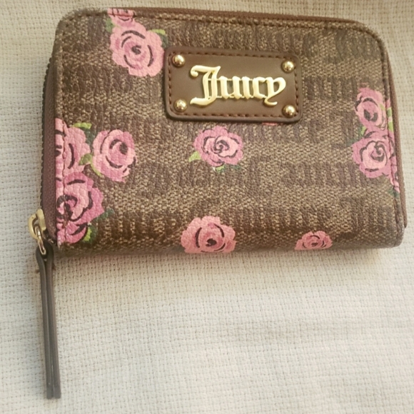 Juicy Couture Handbags - Juicy Couture floral logo zip around credit card wallet